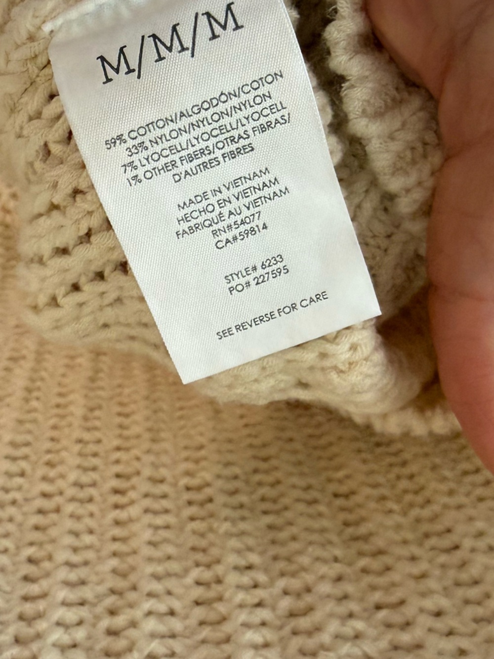 CAbi Croquet Pullover Knit Sweater V-Neck Cotton/Lyocell Blend size M - Picture 7 of 8
